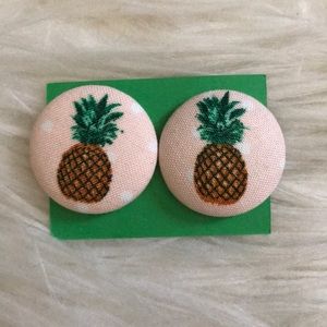 🍍Pineapple Handmade Button Earrings